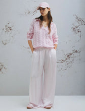 Cargar imagen en el visor de la galería, Jersey tipo polo de algodón de punto trenzado - ROSA