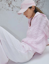 Cargar imagen en el visor de la galería, Jersey tipo polo de algodón de punto trenzado - ROSA