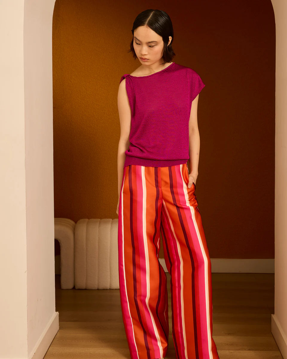 Pantalón rayas rojo