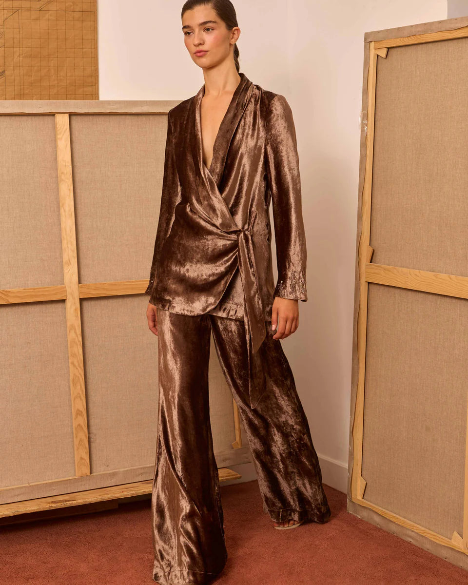 Pantalón terciopelo topo