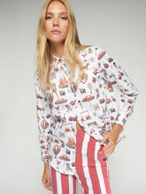 Cargar imagen en el visor de la galería, CAMISA BLANCA ESTAMPADO VINTAGE
