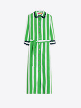 Cargar imagen en el visor de la galería, VESTIDO CAMISERO RAYAS VERDE
