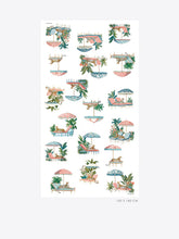 Cargar imagen en el visor de la galería, FOULAR ESTAMPADO LEOPARDOS Y SOMBRILLAS
