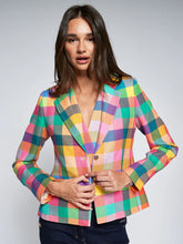 Cargar imagen en el visor de la galería, CHAQUETA CUADROS GINGHAM MULTICOLOR
