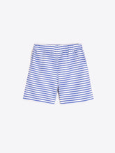 Cargar imagen en el visor de la galería, PANTALÓN CORTO RAYAS AZULES BORDADO FLORAL

