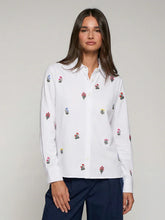 Cargar imagen en el visor de la galería, CAMISA BLANCA BORDADOS FLORALES

