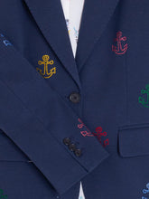 Cargar imagen en el visor de la galería, CHAQUETA ANCLAS STRASS AZUL MARINO
