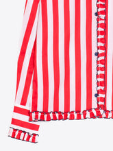 Cargar imagen en el visor de la galería, CAMISA RAYAS ROJAS VOLANTES
