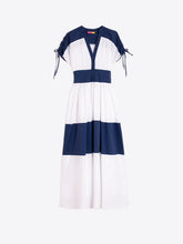 Cargar imagen en el visor de la galería, VESTIDO FRANJAS BLANCO Y MARINO
