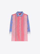 Cargar imagen en el visor de la galería, CAMISA RAYAS ROJAS Y AZULES
