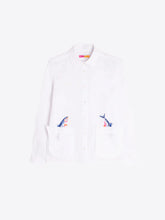 Cargar imagen en el visor de la galería, CAMISA BLANCA BORDADO PECES
