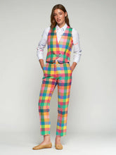 Cargar imagen en el visor de la galería, PANTALÓN RECTO CUADROS GINGHAM MULTICOLOR
