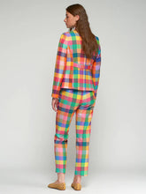 Cargar imagen en el visor de la galería, PANTALÓN RECTO CUADROS GINGHAM MULTICOLOR
