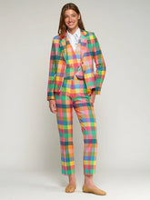 Cargar imagen en el visor de la galería, PANTALÓN RECTO CUADROS GINGHAM MULTICOLOR
