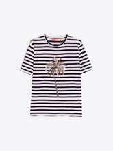Cargar imagen en el visor de la galería, CAMISETA RAYAS PALMERA BORDADA
