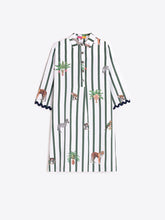 Cargar imagen en el visor de la galería, VESTIDO CORTO RAYAS VERDES SAFARI
