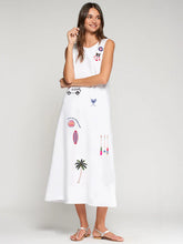 Cargar imagen en el visor de la galería, VESTIDO BLANCO BORDADO SURF
