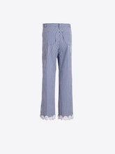 Cargar imagen en el visor de la galería, PANTALÓN VICHY AZUL ENCAJE
