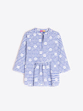 Cargar imagen en el visor de la galería, CAMISA RAYAS AZUL BORDADO FLORAL
