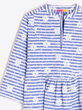 Cargar imagen en el visor de la galería, CAMISA RAYAS AZUL BORDADO FLORAL
