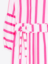 Cargar imagen en el visor de la galería, VESTIDO RAYAS ROSA FLUOR
