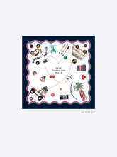 Cargar imagen en el visor de la galería, PAÑUELO MEDIANO SEDA LET’S TRAVEL THE WORLD
