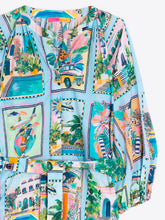 Cargar imagen en el visor de la galería, VESTIDO ESTAMPADO ESCENAS TROPICALES TURQUESA
