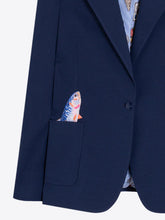 Cargar imagen en el visor de la galería, CHAQUETA AZUL MARINO CON DETALLES BORDADOS
