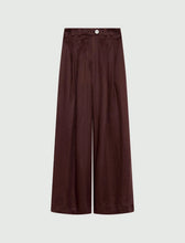 Cargar imagen en el visor de la galería, Pantalón de pernera ancha de ramio - MARRON
