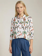 Cargar imagen en el visor de la galería, CAMISA BLANCA ESTAMPADO JUNGLE DISCO

