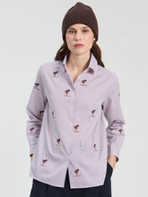 Cargar imagen en el visor de la galería, CAMISA DE RAYAS BICOLOR BORDADO ESQUI
