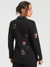 Cargar imagen en el visor de la galería, CHAQUETA NEGRO CUPIDO BORDADO
