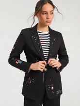 Cargar imagen en el visor de la galería, CHAQUETA NEGRO CUPIDO BORDADO
