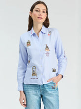Cargar imagen en el visor de la galería, CAMISA ESPIGA AZUL CLARO HOTEL VILAGALLO
