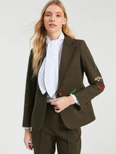 Cargar imagen en el visor de la galería, CHAQUETA VERDE FRANELA SERIGRAFIA NORIA
