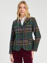 Cargar imagen en el visor de la galería, CHAQUETA CORTA CUADROS VERDE Y BURDEOS
