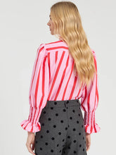 Cargar imagen en el visor de la galería, CAMISA DE RAYAS BICOLOR VOLANTES
