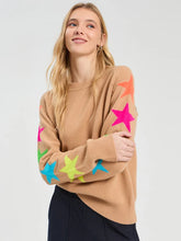 Cargar imagen en el visor de la galería, JERSEY ESTRELLAS INTARSIA BEIGE
