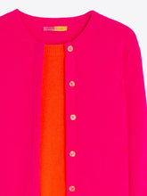 Cargar imagen en el visor de la galería, CARDIGAN FAUX TWIN SET FUCSIA Y NARANJA
