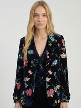 Cargar imagen en el visor de la galería, CHAQUETA TERCIOPELO MARINO FLORAL LENTEJUELAS
