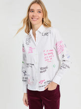 Cargar imagen en el visor de la galería, CAMISA BLANCA ESTAMPADO NORIA
