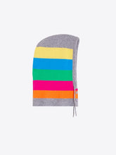 Cargar imagen en el visor de la galería, CAPUCHA GRIS PUNTO RAYAS MULTICOLOR
