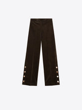 Cargar imagen en el visor de la galería, PANTALÓN MARRÓN TERCIOPELO BOTONES LATERALES
