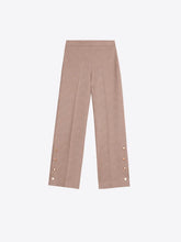 Cargar imagen en el visor de la galería, PANTALÓN ESPIGA BEIGE BOTONES LATERALES
