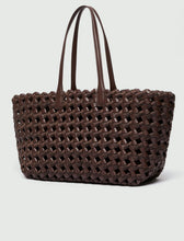 Cargar imagen en el visor de la galería, Bolso shopper grande trenzado - MARRON OSCURO
