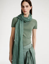 Cargar imagen en el visor de la galería, Pashmina de puro lino - VERDE
