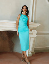 Cargar imagen en el visor de la galería, Vestido de punto elástico - TURQUESA
