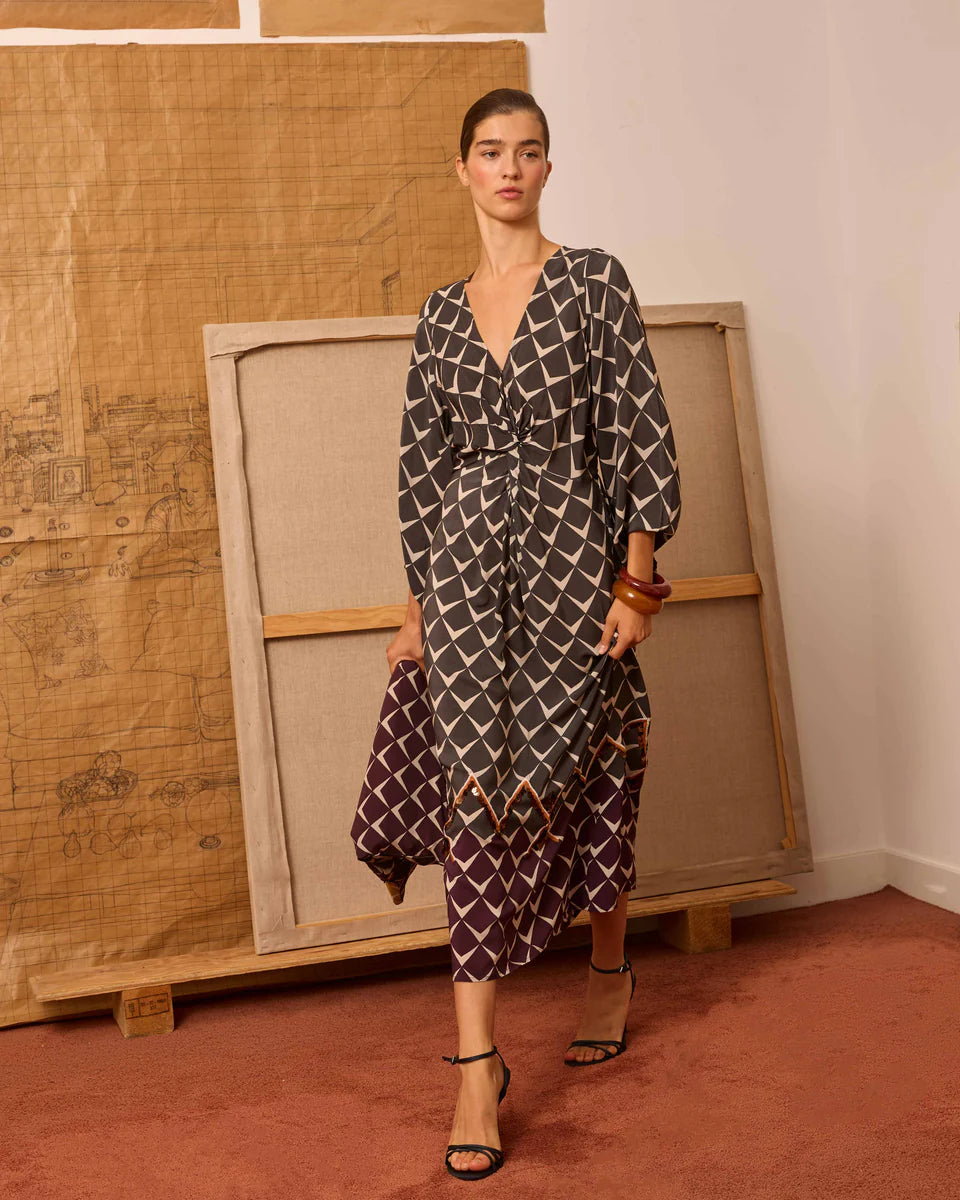 Vestido greca antracita