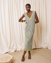 Cargar imagen en el visor de la galería, Vestido lurex multicolor verde
