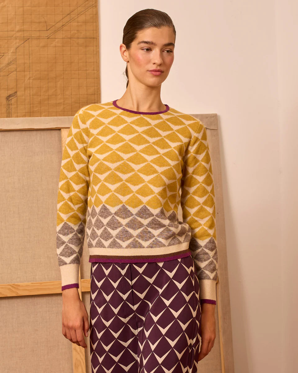 Jersey greca de intarsia amarillo